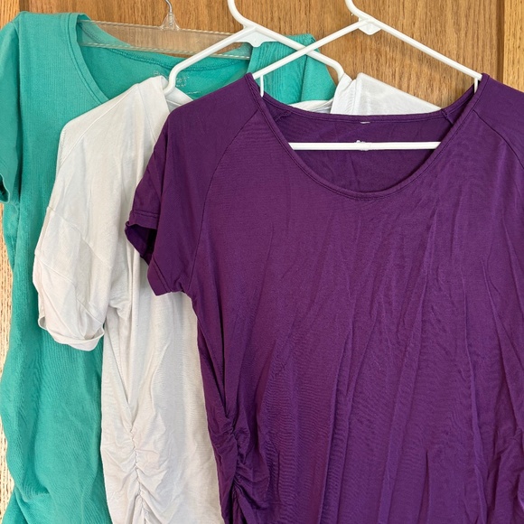 Bundle of 3 Maternity T Shirts Size Medium - Turquoise Purple White - Picture 1 of 11